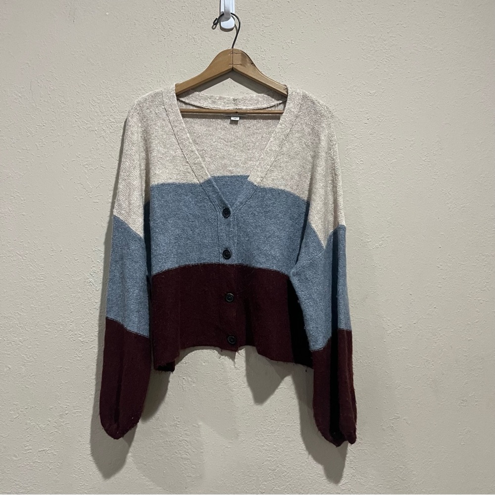 American Eagle Striped Button Front Cardigan - image 4